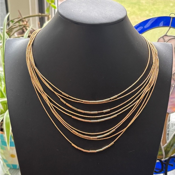 Vintage Elegant Gold Multi-Strand Necklace, Dana Buchman - Picture 7 of 8